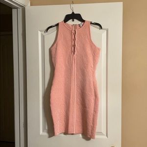 Guess Sleeveless Mirage Bodycon Lace Up Dress